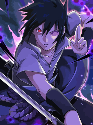 ᐉ Алмазная Мозаика SHLab Аниме Naruto Саске Учиха Вышивка Камнями